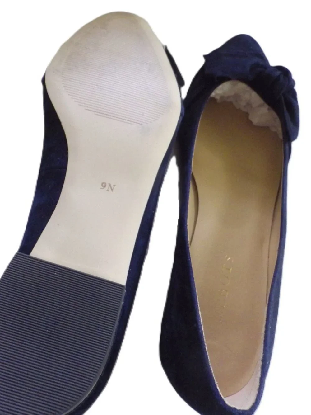 Talbots Edison Wrap Bow Flat/ Indigo Blue/ Suede Leather/ 9N